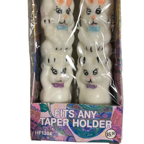 Vintage NIB 1996 Easter Bunny Tapered Candles by Candle Craft Candle Co. - Picture 4 of 9